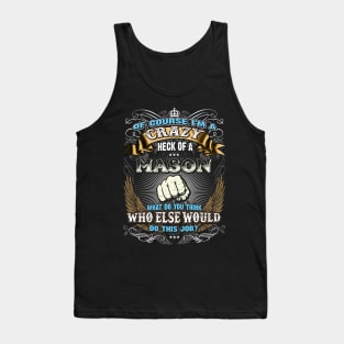 Cool Shirts for Men, Super Job Shirt Mason Tank Top